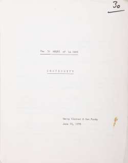 Lot 208 - LE MANS ORIGINAL SCRIPT