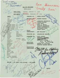 A Cast Signed Script from "All My Children." | Heritage