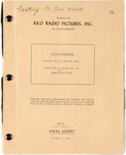 A John Wayne Personally-Owned Script from "The Flying Leathernecks." | Heritage