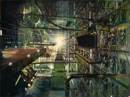 Star Trek: The Next Generation Matte Painting of Borg Ship Interior For Episode "Q Who" (Paramount TV, 1987-1994). | Heritage