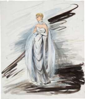 Grace Kelly "Frances Stevens" costume sketch by Edith Head for To Catch a Thief. (Paramount, 1955). | Heritage