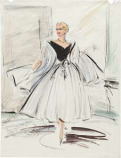 Grace Kelly "Lisa Fremont" Costume Sketch by Edith Head for Rear Window (Paramount, 1954). | Heritage