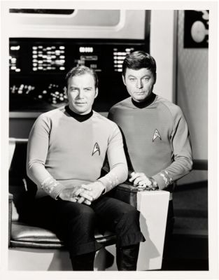 Star Trek: The Original Series (Paramount TV, 1966-1969), William Shatner and DeForest Kelly Original 9" x 7" Production Reference Photographs (4), 1967-1968/1968-1969 Seasons. Collection of Greg Jein. | Heritage