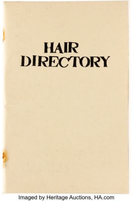 Hair: The American Tribal Love-Rock Musical (1970-1972), Composer Galt MacDermot’s Personally Owned and Used Touring Directory and "Birthday Party" Presentation Assortment of Sheet Music and Documents. | Heritage