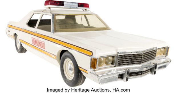The Blues Brothers (Universal, 1980), State Trooper 1974 Dodge Monaco Large Scale Model Miniature Repurposed from Original Bluesmobile Miniature.