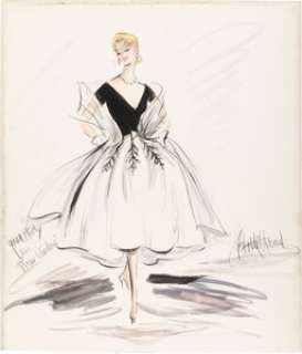 Rear Window (Paramount, 1954), Grace Kelly "Lisa Fremont" Black and White Cocktail Dress with Vine Detail by Edith Head.