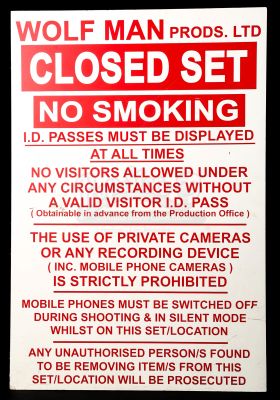 The Wolfman | Set Security Sign | Propstore (Buy Now)