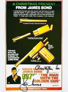 James Bond 007: the Man with the Golden Gun | James Bond 007: The Man with the Golden Gun - Double signed by Roger Moore (+) and Christopher Lee (Scaramanga) - with holographic COA | Catawiki