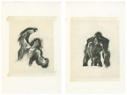 Lot 475 - Pair of Tarzan Production Concept Drawings.
