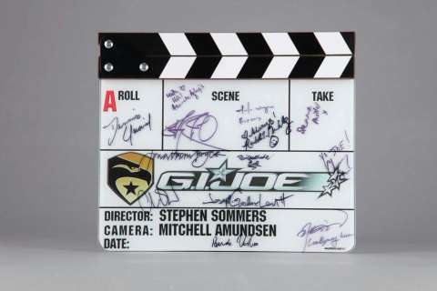 Lot 874 - Original G.I. Joe: The Rise of Cobra production clapboard signed by various members of the cast