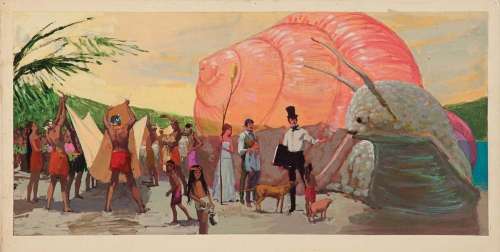 Lot 514 - Doctor DolittleConcept painting of the doctor & friends