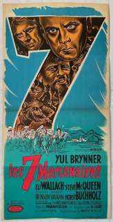 Art by Grinsson - The magnificent seven (1960) Yul Brunner - Original French Cinema release 80x40 cm | Catawiki