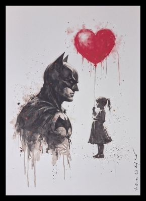 Emma Wildfang - Batman - Series " Tokyo Pop Icons inspired by Banksy" - Large size | Catawiki