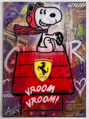 Alvin Silvrants - Ferrari Off-White Snoopy - High Gloss cutting edge painting | Catawiki