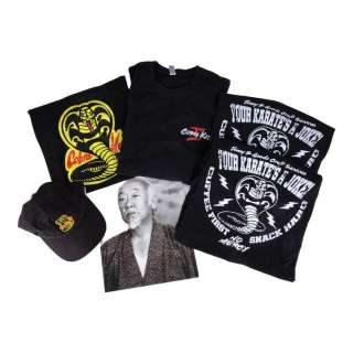 COBRA KAI (2018-2023) - Lot #1202 : Mr. Miyagi‘s (Pat Morita) Unused Photo, Crew Hat and Set of Four Crew Shirts