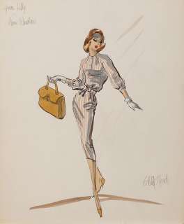 Lot 219 - EDITH HEAD COSTUME SKETCH OF GRACE KELLY FROM REAR WINDOW