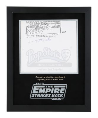 Star Wars: the Empire Strikes Back | Robert Watts-Autographed Production-Used Storyboard Display - Rebel Troops Fire | Propstore (Buy Now)