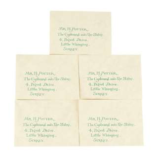 Harry Potter And the Philosopher’s Stone (2001) | Set of Five Hogwarts Acceptance Envelopes | Propstore