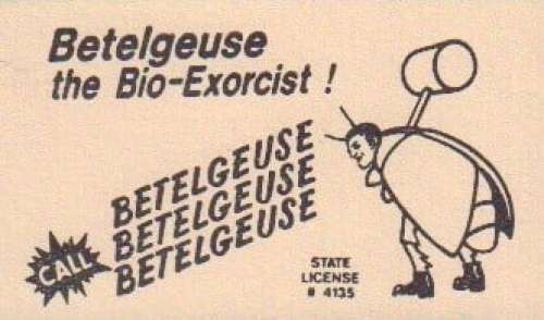 Beetlejuice prop business card | Piece of the Past