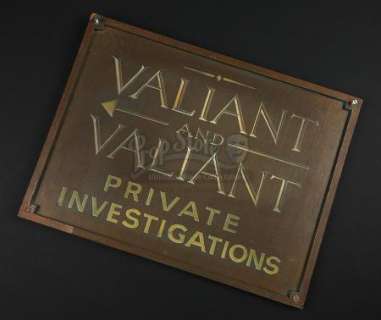 WHO FRAMED ROGER RABBIT (1988) - Lot 574 - “Valiant and Valiant Private Investigations” Office Sign