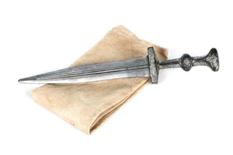 Lot 1032 - "Dogen" and "the Man in Black" stunt ceremonial knife and cloth from Lost.