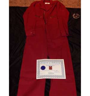 Hunger Games red chariot handler jumpsuit worn on screen in the first film with letter from studio L | Piece of the Past