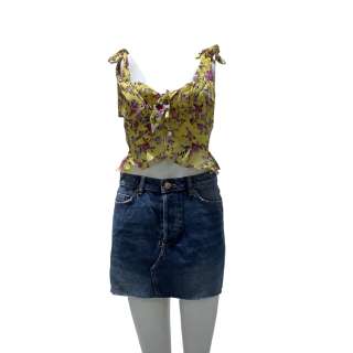 Lot #27 – Hustlers Annabelle Lili Reinhart Screen Worn Shirt Skirt Earrings & Bracelet Set Ch 15 Sc 158-161
