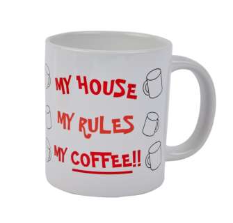 Lot 1115 - Knives Out | "My House My Rules My Coffee" Prop Coffee Mug