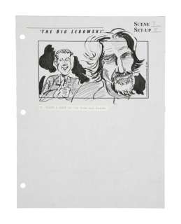 Lot 504 - The Big Lebowski | One Page, Scene 7 / Set-Up 5 | "Big Lebowski Mansion Scene" Original Storyboard