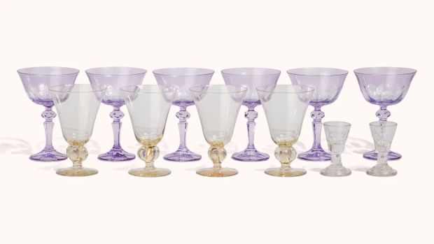 And Just Like That… | Carrie Bradshaw’s Yellow and Purple Colored Glass Barware | Julien’s