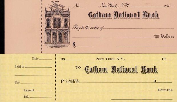 Batman Returns prop bank checks | Piece of the Past