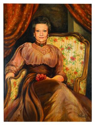 Lot 33 - A "J. Edgar" Dame Judi Dench Painting by Alex Tavoularis. | Van Eaton Galleries