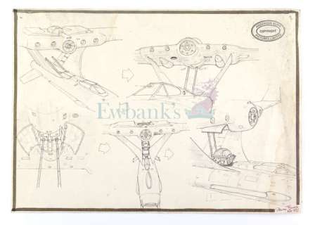 Terrahawks - Original concept artwork of the Hawkwing, pen / pencil on paper showing various… | Ewbank’s