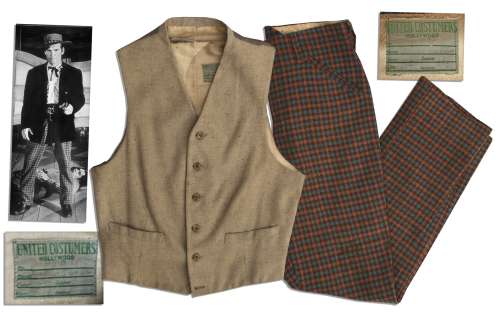 Walter Huston Screen Worn Plaid Pants & Wool Vest From 1943 Western, ’’The Outlaw’’ | Nate Sanders
