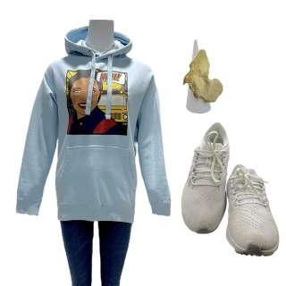 Lot 21 - The Blackening Allison‘s Grace Byers Pull-Over Hooded Sweatshirt, Zip-Front Pants, Ring & Lace-Up, Athletic Shoes