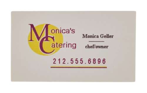 Friends | Original Monica’s Catering Business Card Prop (E) | Julien’s