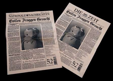 Muppets Most Wanted - Prop Newspapers Featuring Kermit The Frog | ScreenUsed