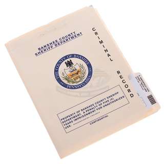 Lot 14 - Banshee (TV) - Banshee County Sheriff Dept. Criminal Record File - 19589