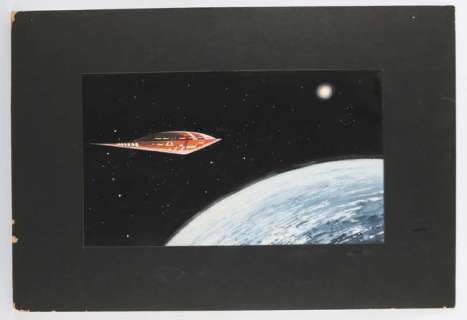 Gerry Anderson related - Original artwork on board, paint, showing a Spaceship, (Star Maidens -… | Ewbank’s
