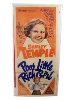 Poor Little Rich Girl Shirley Temple Rare Original Aussie Insert Poster | Premiere Props