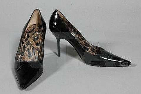 A pair of Dolce & Gabbana black patent stilletoes, | Kerry Taylor Auctions