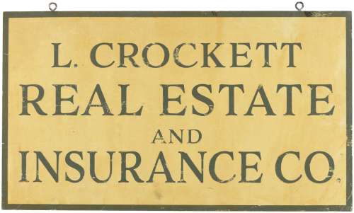 SALEM’S LOT (2024): "L. CROCKETT REAL ESTATE AND INSURANCE CO." STOREFRONT SIGN - SCREEN-USED PROP. | Hake’s