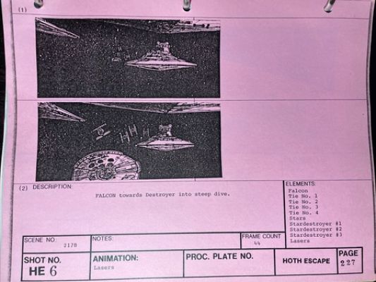 Star wars storyboards Empire Strikes Back movie props Millennium Falcon ESB | eBay US (Buy It Now)