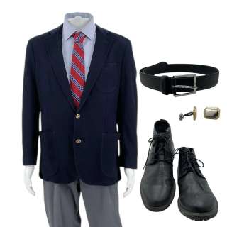 Eddington Joe (Joaquin Phoenix) Screen Worn Blazer, Button-Up Shirt, Pants, Tie, Cufflinks, Belt & Boots Ch 12, 12a Sc 132-136, 137 | VIP Fan Auctions