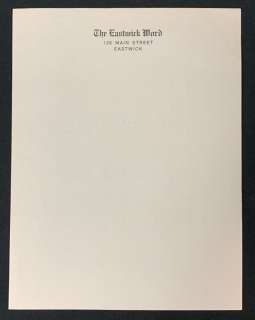 Lot 41 - The Witches of Eastwick (1987) - Eastwick Word Stationary