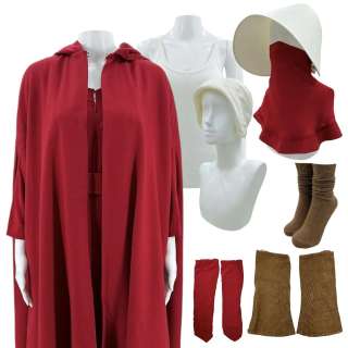 Lot #13: The Handmaid’s Tale Moira Strand Screen Worn Cloak, Dress, Camisole, Obi Belt, Bonnet, Caplet Bonnet, Face Veil, Arm Sleeves, Spats & Socks Ch 9 Sc A3-34, 1-18 Ep 608, 609