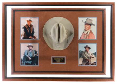 Shadowbox Display Cased John Wayne Signed Cowboy Hat | Rock Island Auction