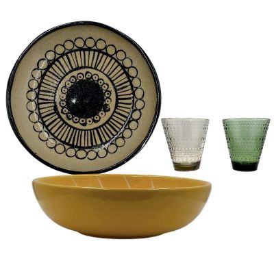 Lot 171: Play Dirty Ed & Brenda Screen Used Bowl And Dish Set & (2) Glass Set | VIP Fan Auctions
