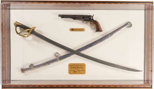 Lot #3047 - John Wayne‘s Colt Model 1860 Army Revolver and Cavalry Saber