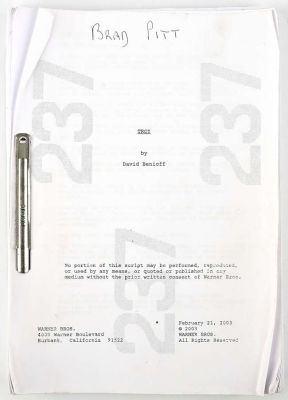 Lot 5161 - Troy (2004) Original Production Script as used on the film directed by Wolfgang Petersen - starring…